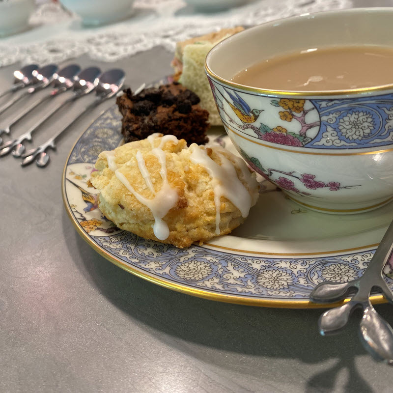 ARTclectic tea and crumpets are served on Lenox Ming and other fine china!